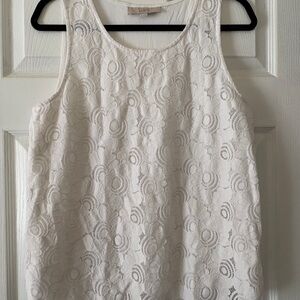 LOFT White Lace Sleeveless Top